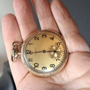 Antique 1920 Longines Gold Filled 15 Jewel Open Pocket Watch Running